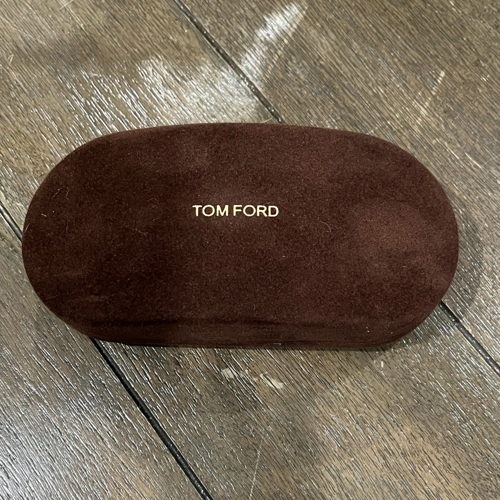 Tom Ford Rich Brown Velvet Eyewear Case with Cleaning cloth
